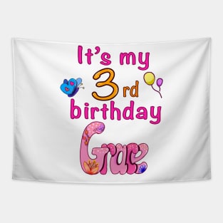 It’s my 3rd birthday  with name Grace personalised birth day Tapestry