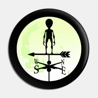 Alien Moon Weathervane Pin