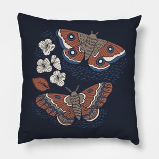 Midnight Rusted Moths Pillow