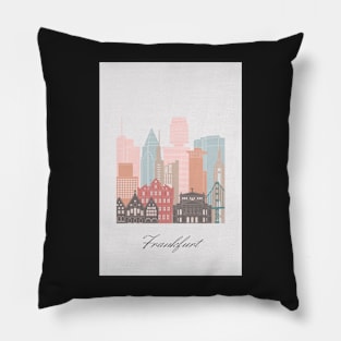 Frankfurt, Germany, map skyline - 01 style Pillow