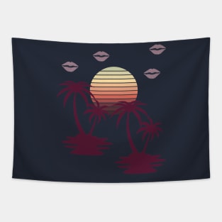 Summer Retro Sunset Tapestry