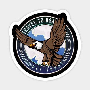 Travel to USA - Fly today travel logo Magnet