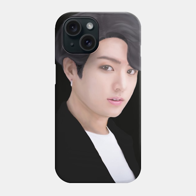 BTS Jungkook Digital Portrait Phone Case by Sharlynn Claire