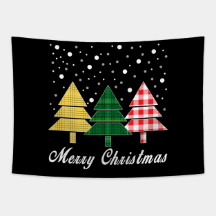 Christmas Santa Tree Xmas Christmas Plaid Tapestry