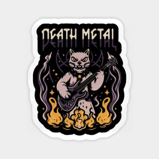 Death Metal Satanic Baphomet Cat playing guitar Magnet