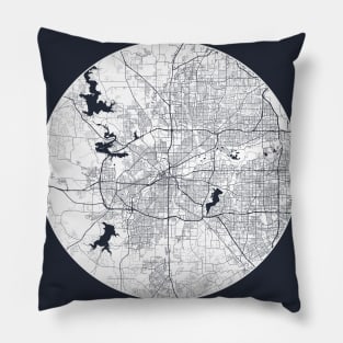 Fort Worth, USA City Map - Full Moon Pillow