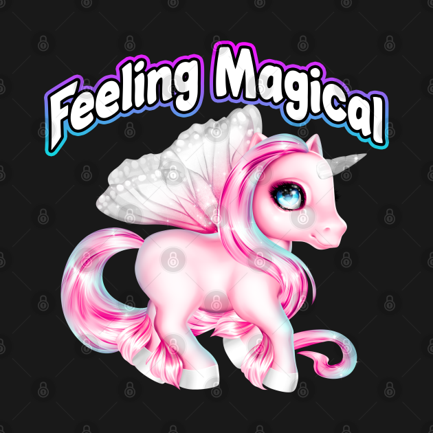 Disover Feeling Magical Unicorn White - Feeling Magical - T-Shirt