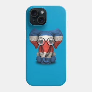 Baby Elephant with Glasses and Costa Rican Flag Phone Case