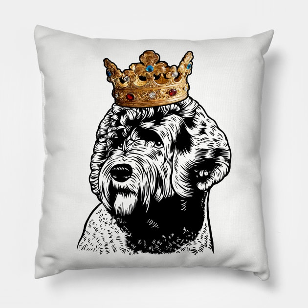 Portuguese Water Dog King Queen Wearing Crown Pillow by millersye