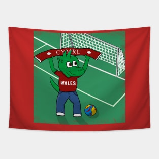 Dino Wales Football Fan Tapestry