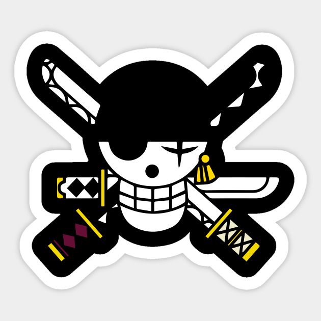 Zoro Skull Logo - Pirate Hunter Zoro - Sticker | TeePublic