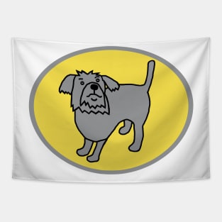 Ultimate Gray Dog on Illuminating Oval Tapestry