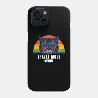 Travel mode on Retro Funny cat 80s Chill mode Gift for Cat Lover Phone Case