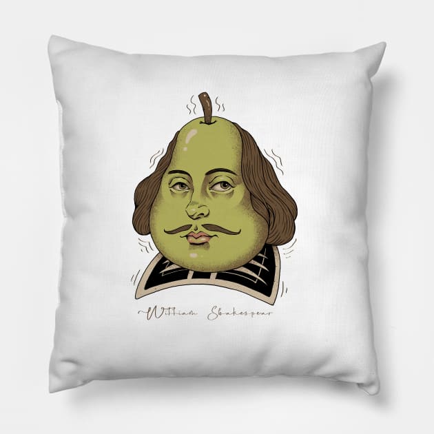 Shakes Pear! Pillow by Vincent Trinidad Art