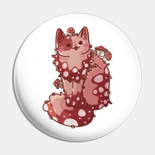 Toadstool Mushroom Kawaii Cat Pin