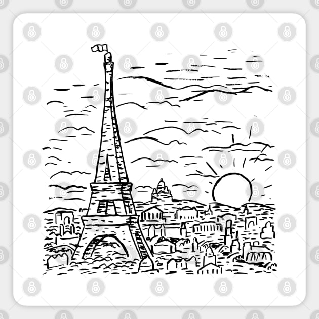Sketch Of Paris Street Illustration 59979377 - Megapixl