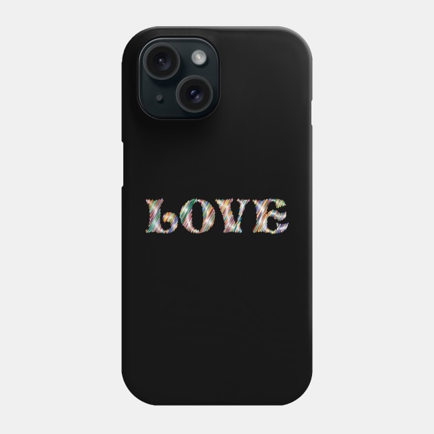 Colorful LOVE T-Shirt Design Phone Case by EG78