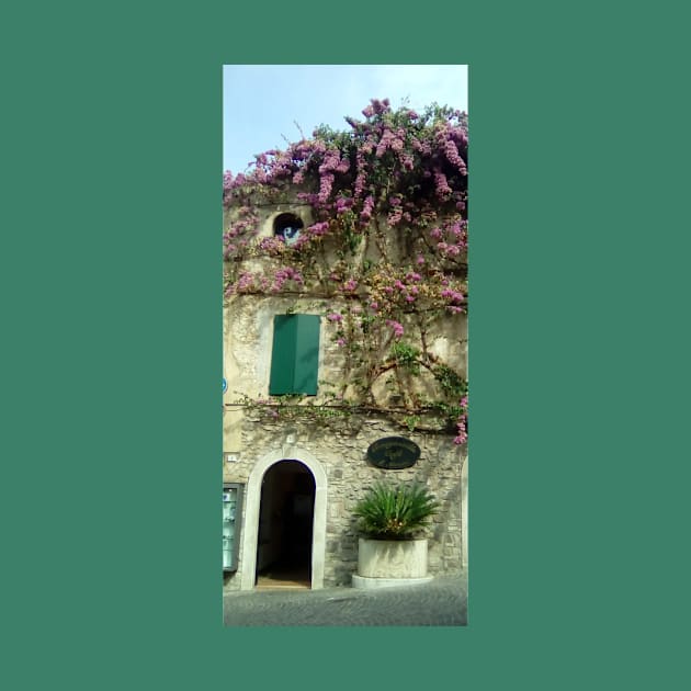 Italian cafe with bougainvillea on the roof by Domingo-pl