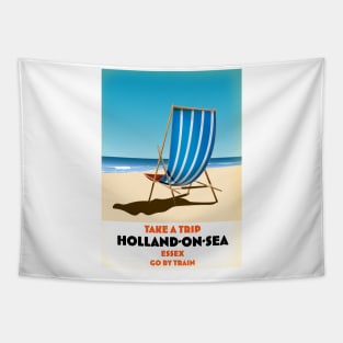 Holland-on-Sea vintage style travel poster art. Tapestry