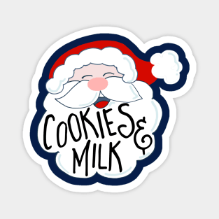 Santa, Cookies and Milk Magnet