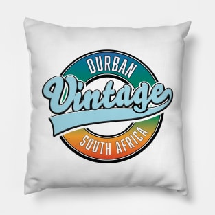 Durban south africa vintage logo Pillow