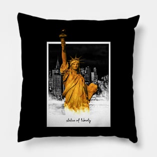 Gold Statue of Liberty Pillow