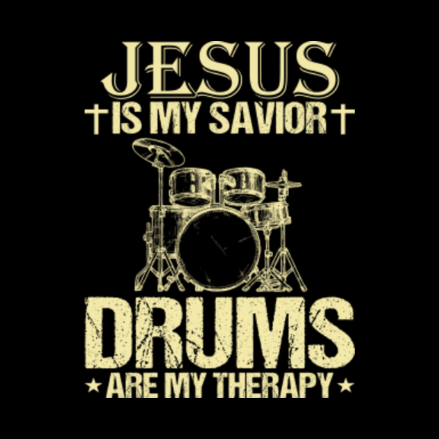 Jesus is my savior drums are my therapy Jesus Drummer Pillow