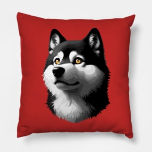 Stunning and Cool Hokkaido Monochrome and Gold Portrait for Father's Day Pillow