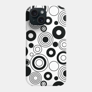 Black and white retro mid century pattern. 60s 70s style. Phone Case