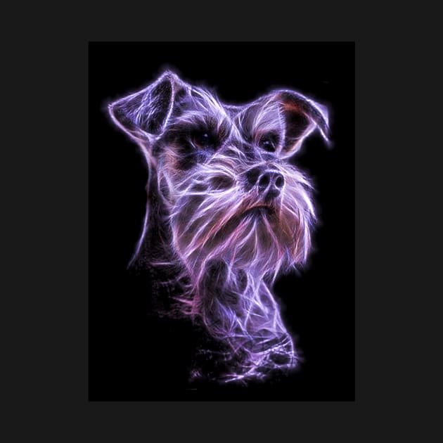 Schnauzer Cute Portrait Loft and Spiritual Style by SKornackiArt