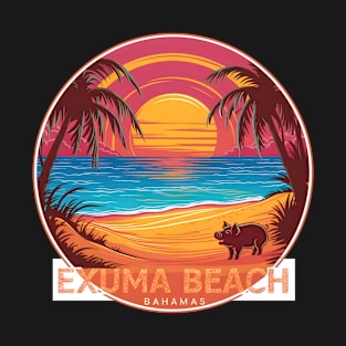 Pig in Exuma Bahamas sunset T-Shirt