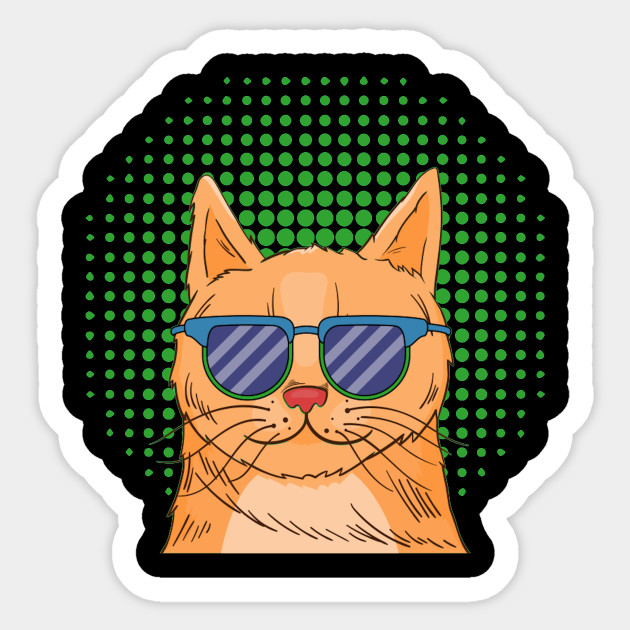 Cat Glasses Cat Eye Glasses T Shirt Cat Glasses Sticker
