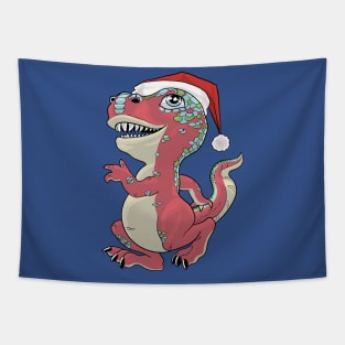 Christmas Lil T-Rex Tapestry