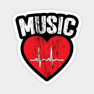 I Heart Music Eroded v4 Magnet