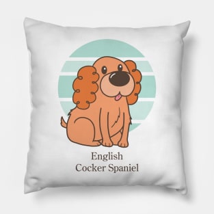 Cute Dogs illustrations - English Cocker Spaniel Pillow