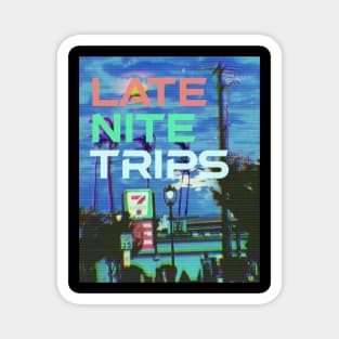 late nite trips color logo Magnet