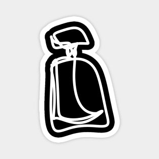 Minimalistic Perfume Bottle Line Art, white Magnet