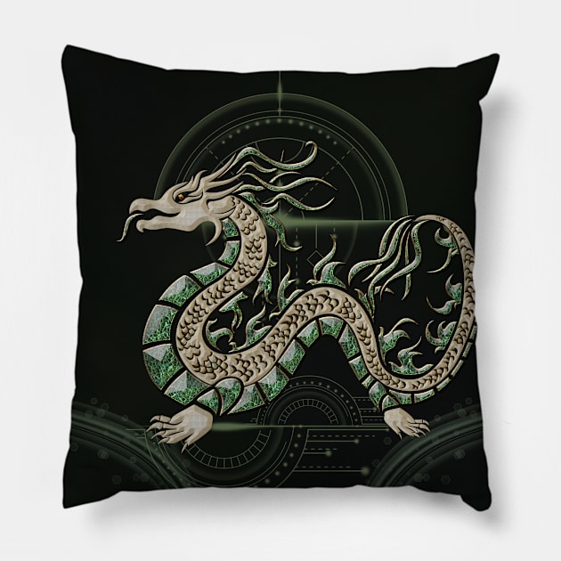 Wonderful elegant asian dragon Pillow by Nicky2342