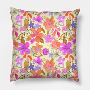 Spring Is Here Retro colors Pillow