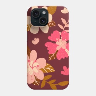 Pink hibiscus flowers Phone Case