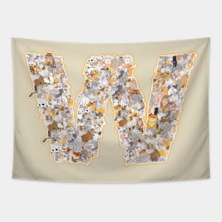 cat letter W (the cat forms the letter W) Tapestry