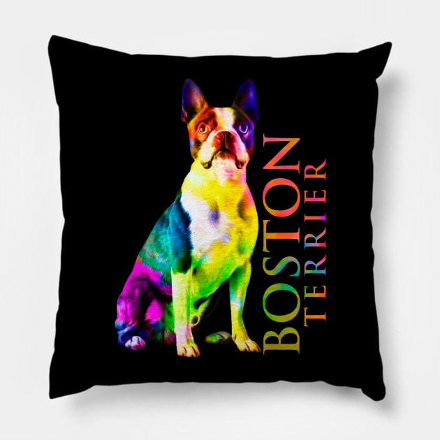 Boston Terrier dog Pillow by Nartissima