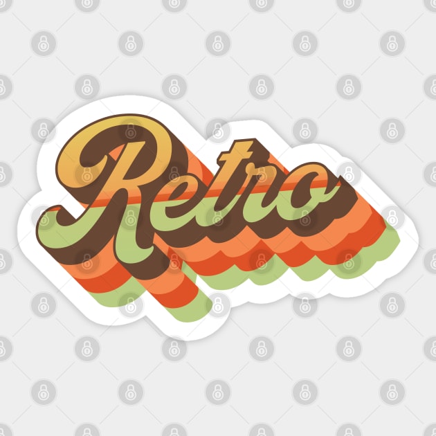 Retro Typography Design - Retro - Sticker | TeePublic