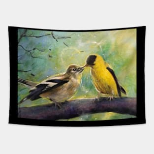 Goldfinch Birds in Love Tapestry