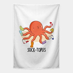 Sock-topus Cute Octopus Pun Tapestry