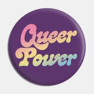 Queer Power / Original Retro Typography Design Pin