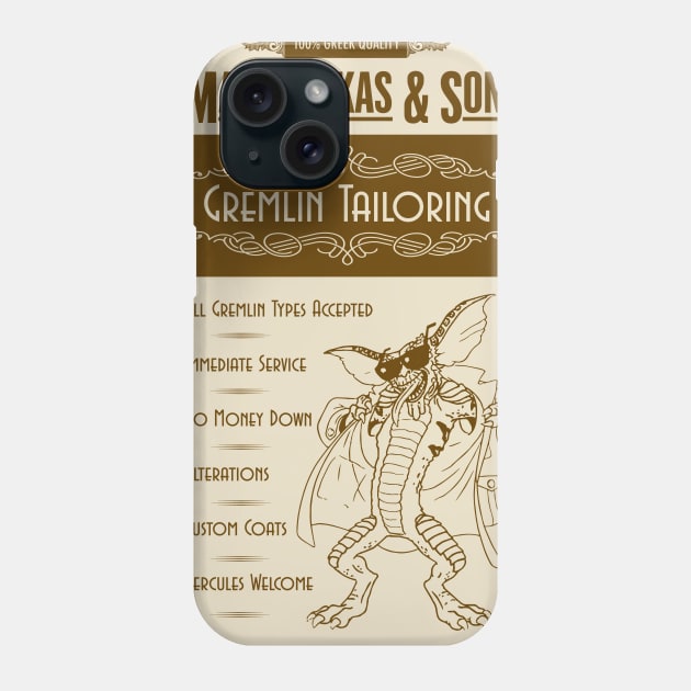 Gremlin Tailoring by Mantzoukas & Son Phone Case by PanicTees