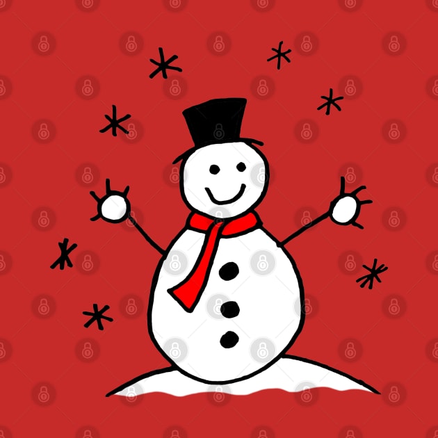 Cute Christmas Cartoon Snowman by Michelle Le Grand