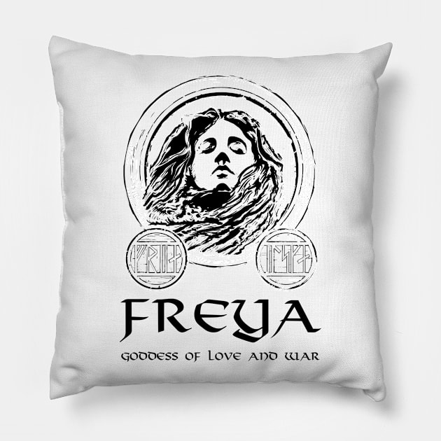 Freya Viking Goddess Asatru Medieval Norse Mythology Pagan Pillow by Styr Designs