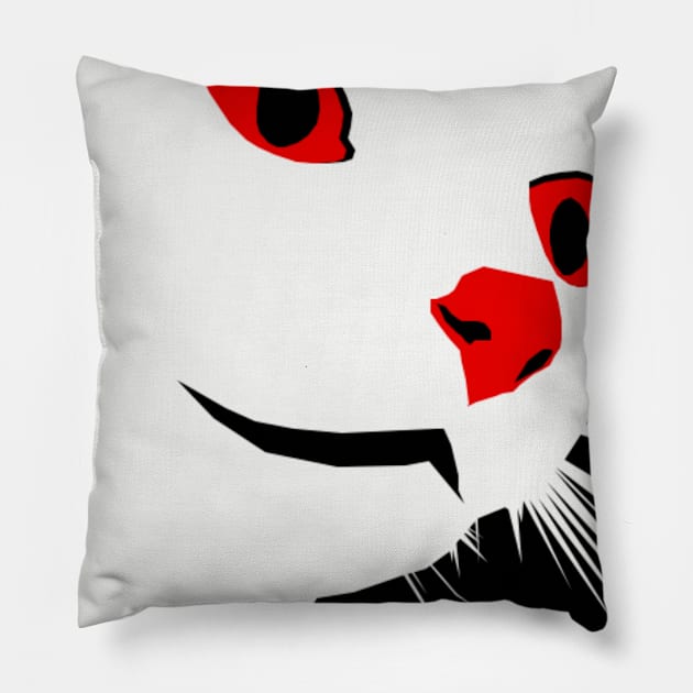 cute cat Pillow by Flossy